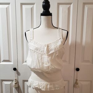 Free People Sweetheart Top w/Embroidered Trim